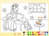 Jogo de Colorir a Princesa com o Ursinho 