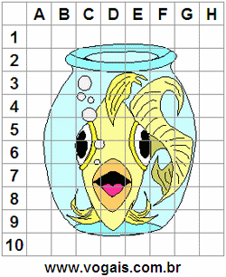 Imagem Quadriculada Com Sete Erros Peixe no Aquário