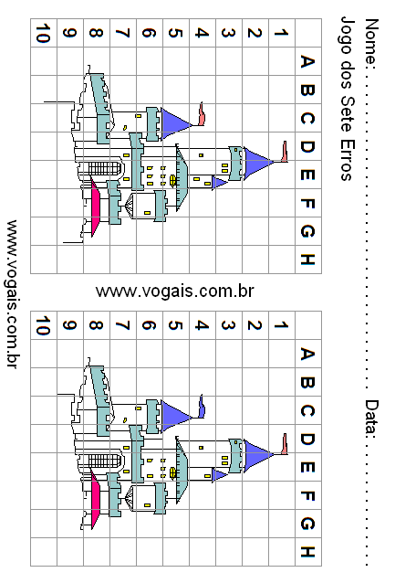 Jogo dos Sete Erros Colorido Tema Coquetel. Passatempo dos 7 Erros