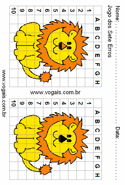 Jogo dos Sete Erros Leãozinho