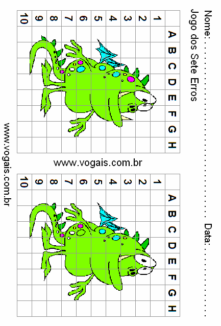 Jogo dos Sete Erros Monstro