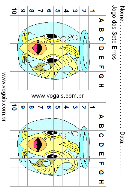 Jogo dos Sete Erros Peixe no Aquário